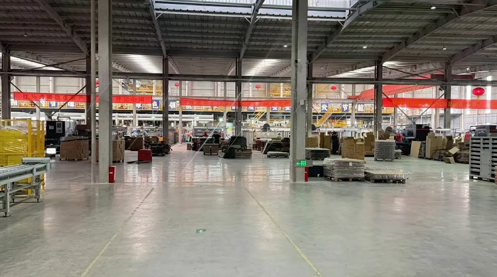Spacious HangoTech factory storage workshop used for finished-product and outgoing preparation