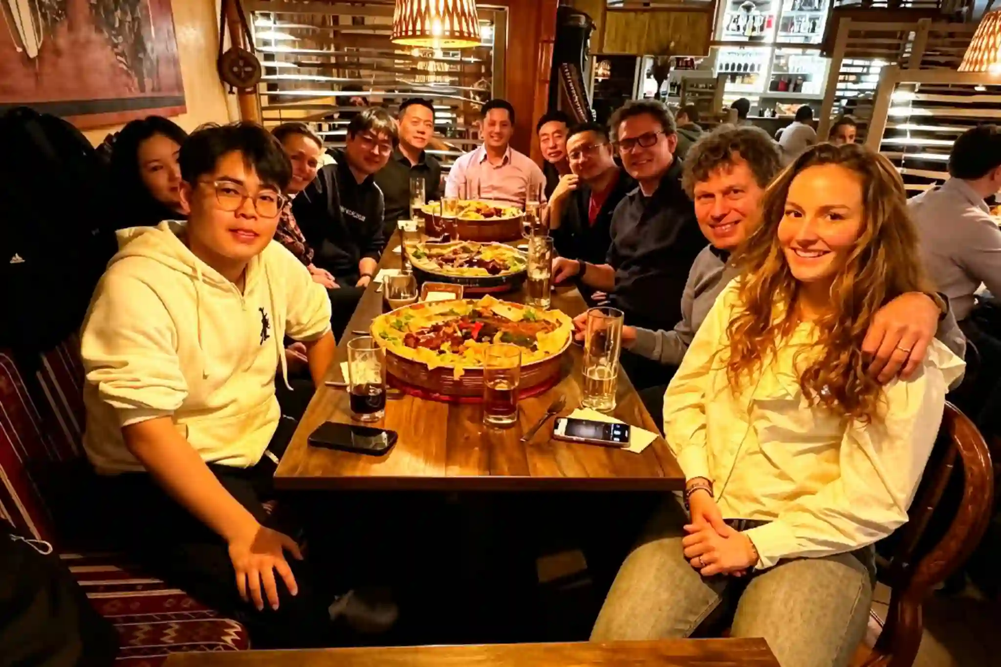 HangoTech team at a dinner meeting with German customers