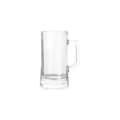 Glass Beer Mug 0.5L-Wicker-Pattern-Heavy-Base