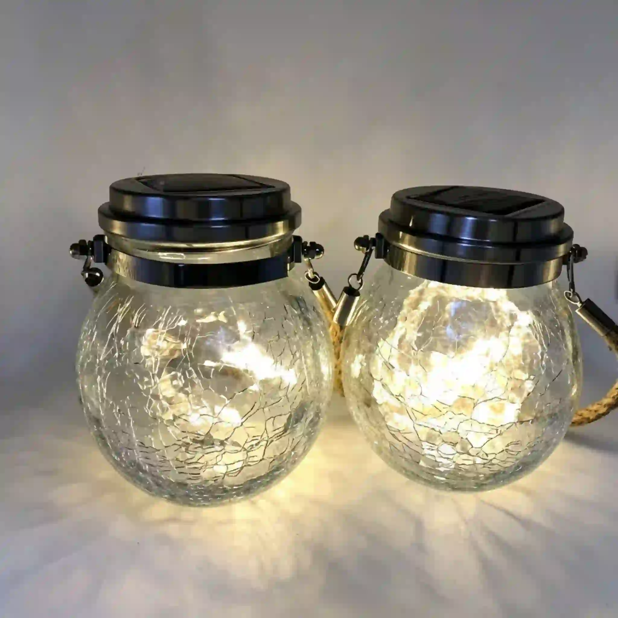 Clear LED Glass Jar Lantern
