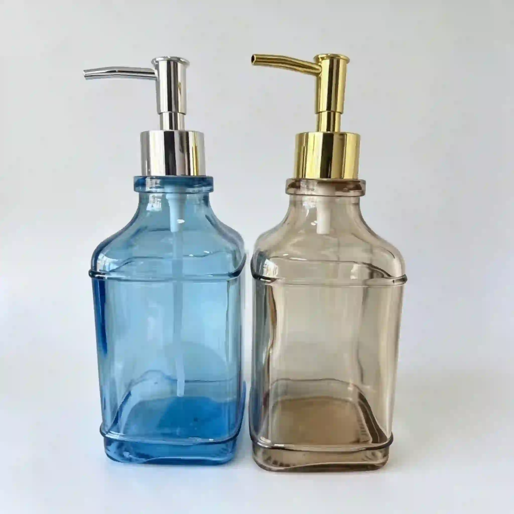 Square Colored Glass Soap Dispenser