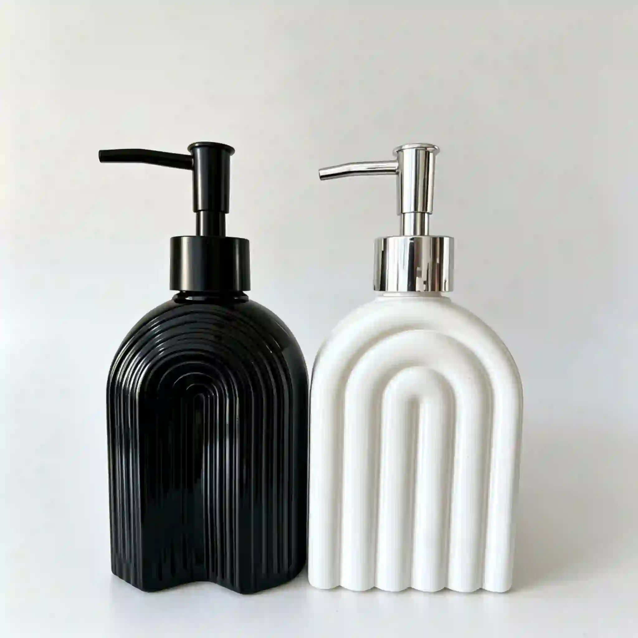Arch Ribbed Glass Soap Dispenser
